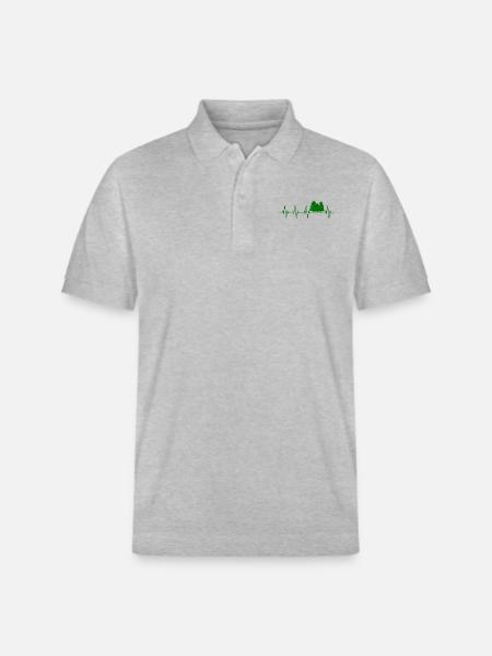 Wald Herzschlag Baum - Stanley/Stella Unisex Bio-Poloshirt PREPSTER - Grau meliert
