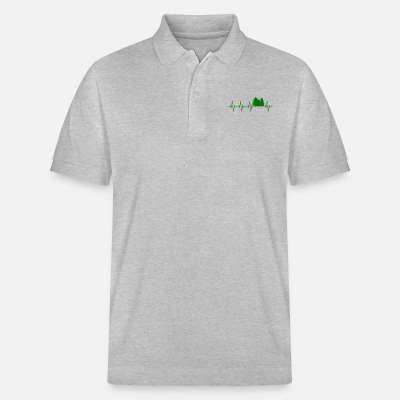 Wald Herzschlag Baum - Stanley/Stella Unisex Bio-Poloshirt PREPSTER - Grau meliert