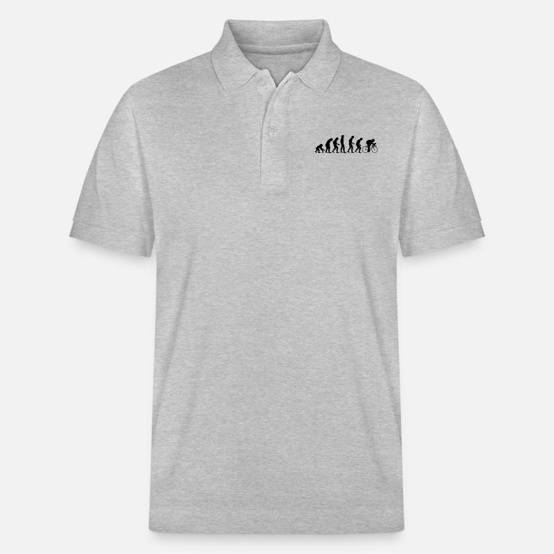 fahrrad_evolution - Stanley/Stella Unisex Bio-Poloshirt PREPSTER - Grau meliert
