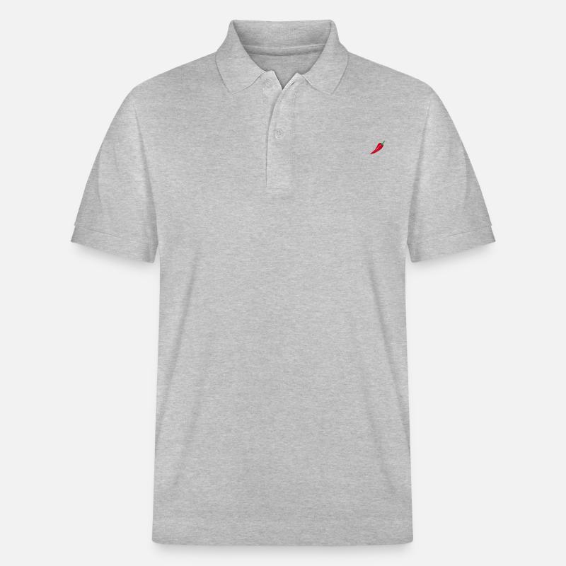 Chilischote - Comic Style - Chili scharf - Stanley/Stella Unisex Bio-Poloshirt PREPSTER - Grau meliert