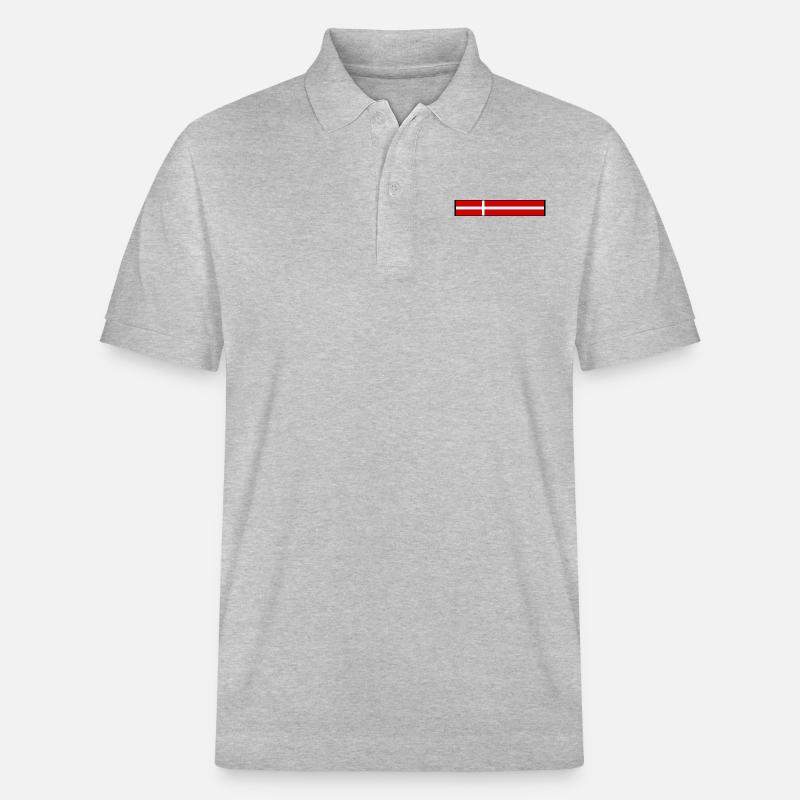 Drapeau du Danemark - Polo PREPSTER bio Stanley/Stella Unisexe - gris chiné
