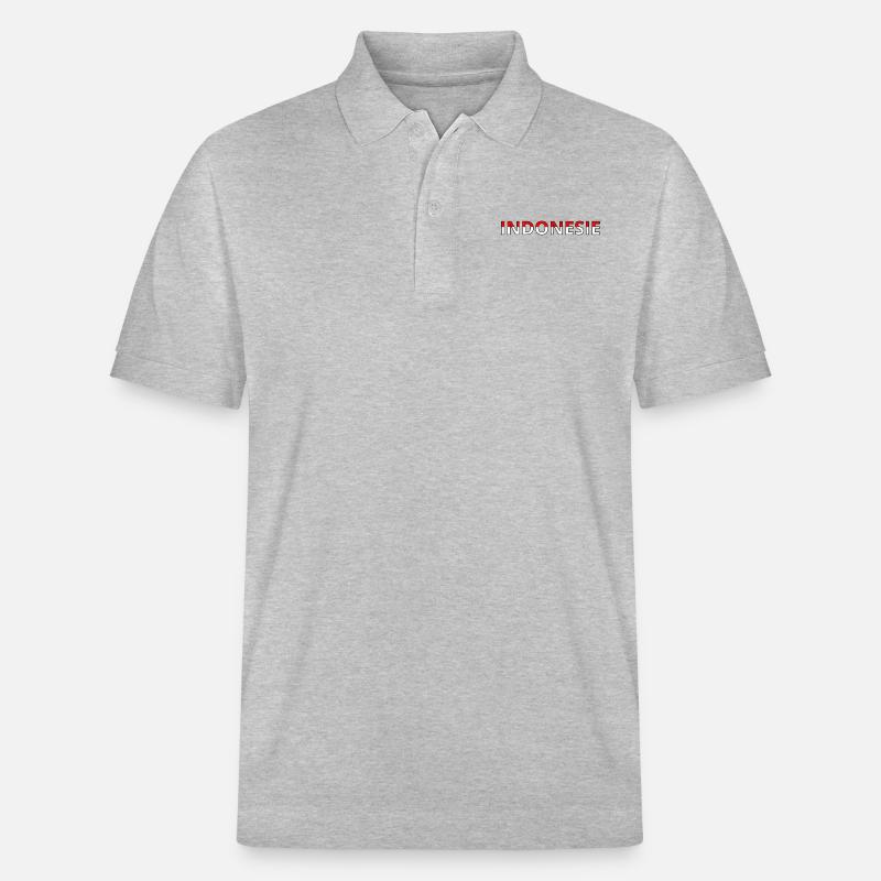 Drapeau Indonésie - Polo PREPSTER bio Stanley/Stella Unisexe - gris chiné