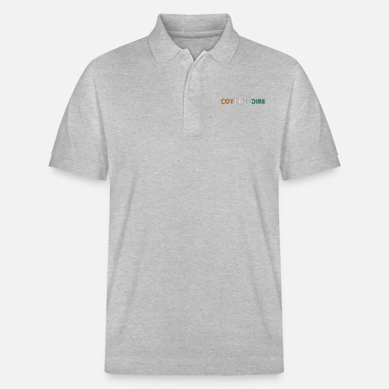 Flagge von Côte d'Ivoire - Stanley/Stella Unisex Bio-Poloshirt PREPSTER - Grau meliert