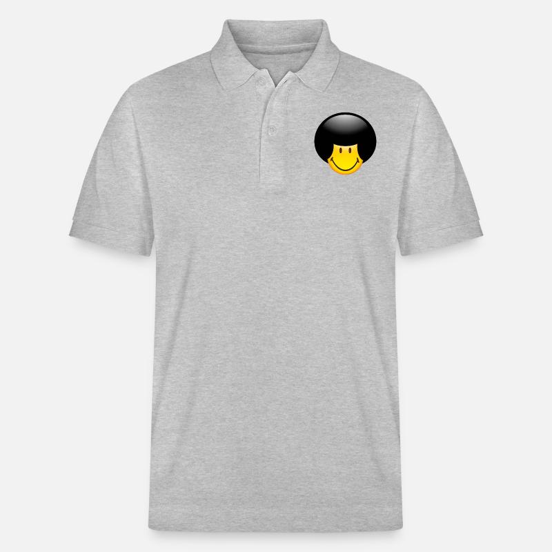 Smiley Glossy Afro - Stanley/Stella Unisex Bio-Poloshirt PREPSTER - Grau meliert
