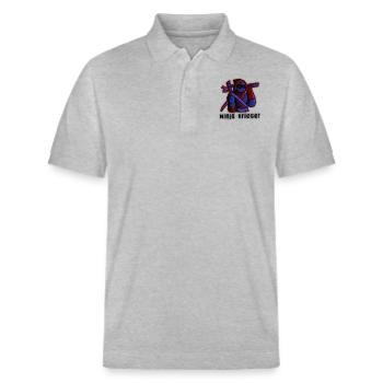 CHEERS - Stanley/Stella Unisex Organic Polo Shirt PREPSTER - heather grey - Front - Roxy (174cm) & Andy (188cm)