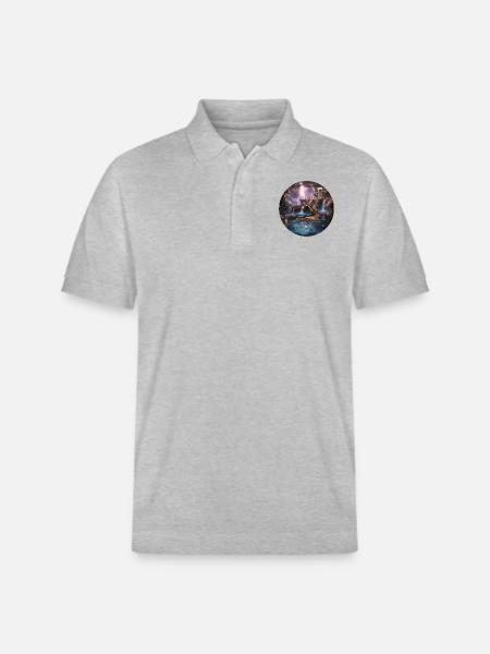 Enveloping star spells - Stanley/Stella Unisex Organic Polo Shirt PREPSTER - heather grey