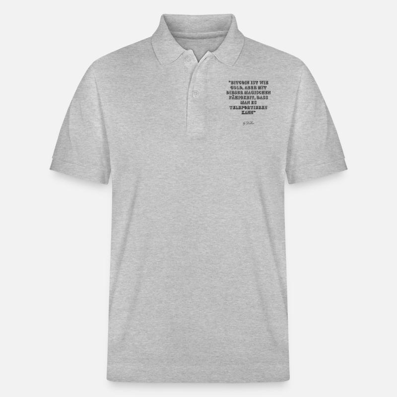 Bitcoin - Stanley/Stella Unisex Bio-Poloshirt PREPSTER - Grau meliert