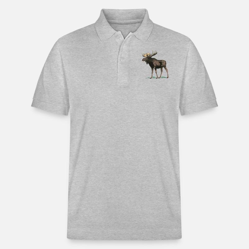 Moose antler - Stanley/Stella Unisex Organic Polo Shirt PREPSTER - heather grey