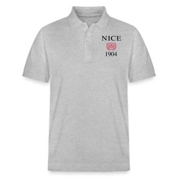 Nice 1904 Origin - Polo PREPSTER bio Stanley/Stella Unisexe - gris chiné - Devant - Roxy (174cm) & Andy (188cm)