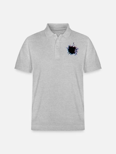 3D Klecks Spritzer - Stanley/Stella Unisex Bio-Poloshirt PREPSTER - Grau meliert