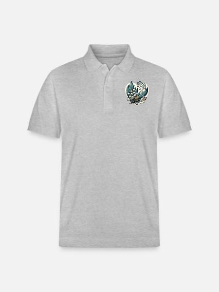 Lily of the Valley Snail - Stanley/Stella Unisex Organic Polo Shirt PREPSTER - heather grey