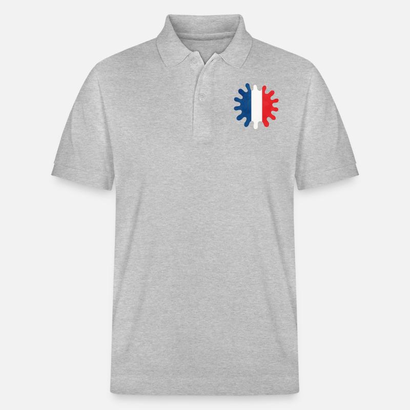 frankreich farbklecks - Stanley/Stella Unisex Bio-Poloshirt PREPSTER - Grau meliert