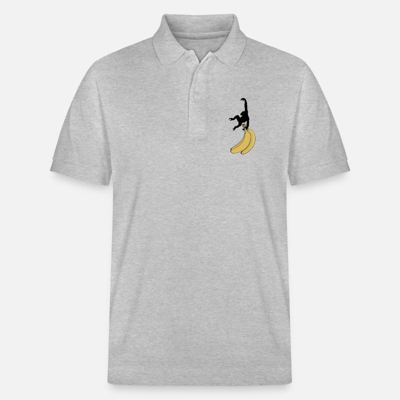 Affe will Banane - Stanley/Stella Unisex Bio-Poloshirt PREPSTER - Grau meliert