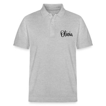 Name - Olivia - Stanley/Stella Unisex Bio-Poloshirt PREPSTER - Grau meliert - Vorne - Roxy (174cm) & Andy (188cm)