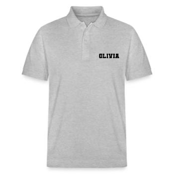 Name - Olivia - Stanley/Stella Unisex Bio-Poloshirt PREPSTER - Grau meliert - Vorne - Roxy (174cm) & Andy (188cm)