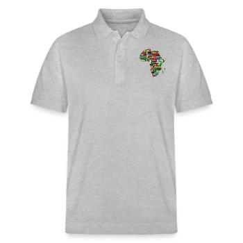 africa collection - Stanley/Stella Unisex Organic Polo Shirt PREPSTER - heather grey - Front - Roxy (174cm) & Andy (188cm)