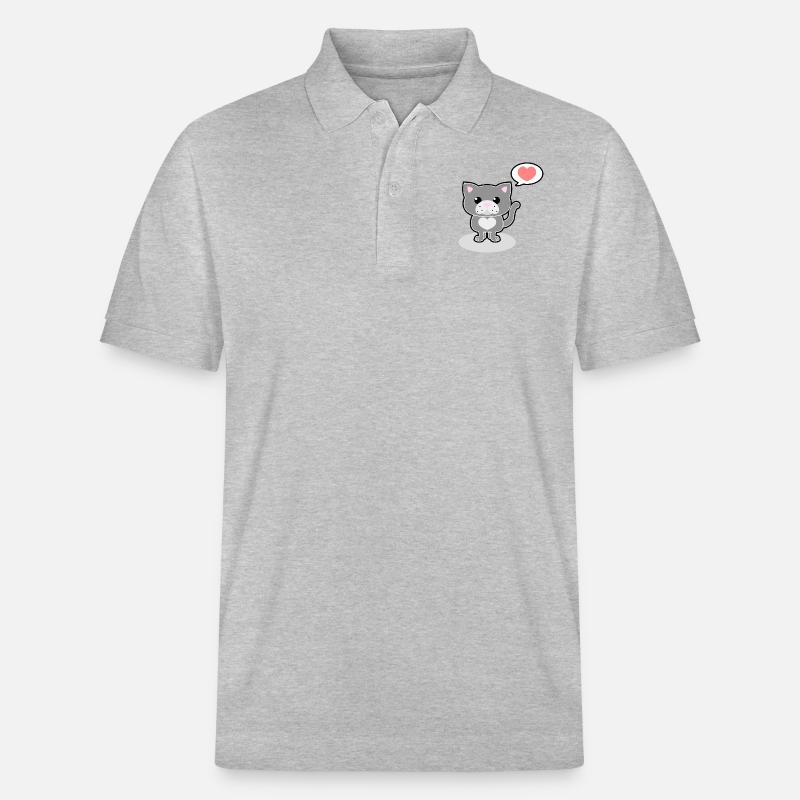 chat doux - Polo PREPSTER bio Stanley/Stella Unisexe - gris chiné