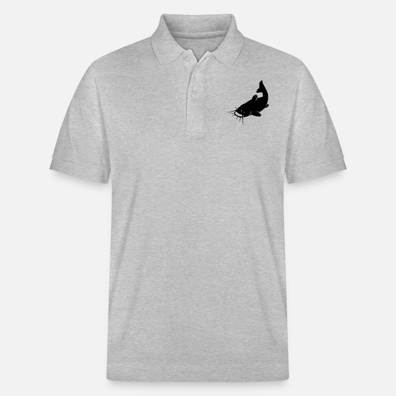 Catfish Silhouette - Stanley/Stella Unisex Bio-Poloshirt PREPSTER - Grau meliert