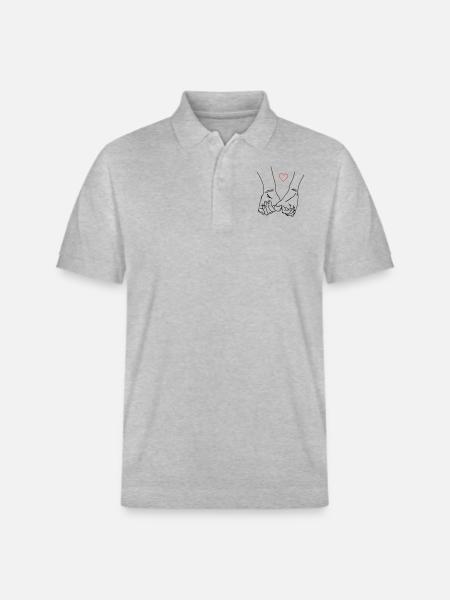 Hands Love - Stanley/Stella Unisex Organic Polo Shirt PREPSTER - heather grey