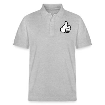 emoji pouce.png - Polo PREPSTER bio Stanley/Stella Unisexe - gris chiné - Devant - Roxy (174cm) & Andy (188cm)