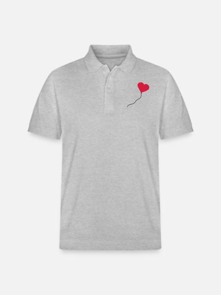 herzluftballon_2c - Stanley/Stella Unisex Organic Polo Shirt PREPSTER - heather grey