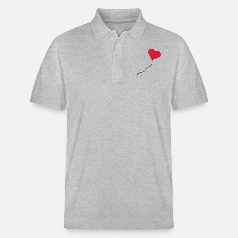 herzluftballon_2c - Stanley/Stella Unisex Bio-Poloshirt PREPSTER - Grau meliert