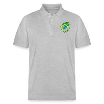 brasil brazil brésil - Polo PREPSTER bio Stanley/Stella Unisexe - gris chiné - Devant - Roxy (174cm) & Andy (188cm)