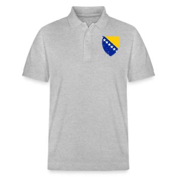 Bosnien und Herzegowina - Stanley/Stella Unisex Bio-Poloshirt PREPSTER - Grau meliert - Vorne - Roxy (174cm) & Andy (188cm)