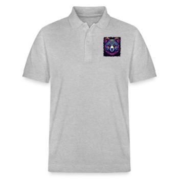 fun brown bear birthday growler humor polar bear - Stanley/Stella Unisex Bio-Poloshirt PREPSTER - Grau meliert - Vorne - Roxy (174cm) & Andy (188cm)