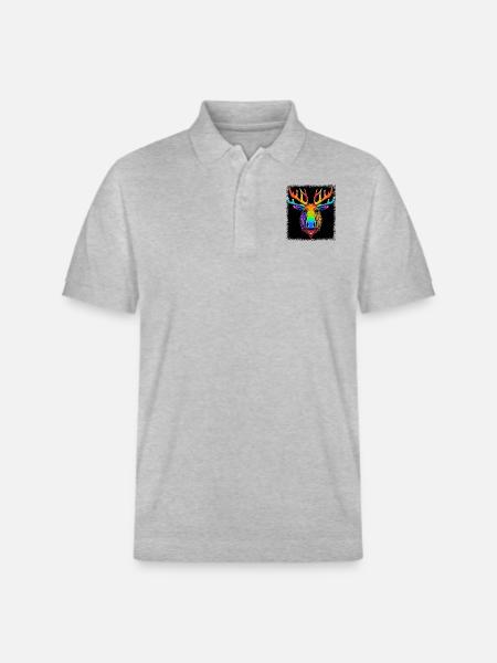 kanadiske elg vitser gevir canada elg forsiktighet - Stanley/Stella PREPSTER økologisk unisex-poloskjorte - gråmelert