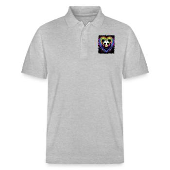 mammal animal gift idea birthday present coati - Stanley/Stella Unisex Bio-Poloshirt PREPSTER - Grau meliert - Vorne - Roxy (174cm) & Andy (188cm)