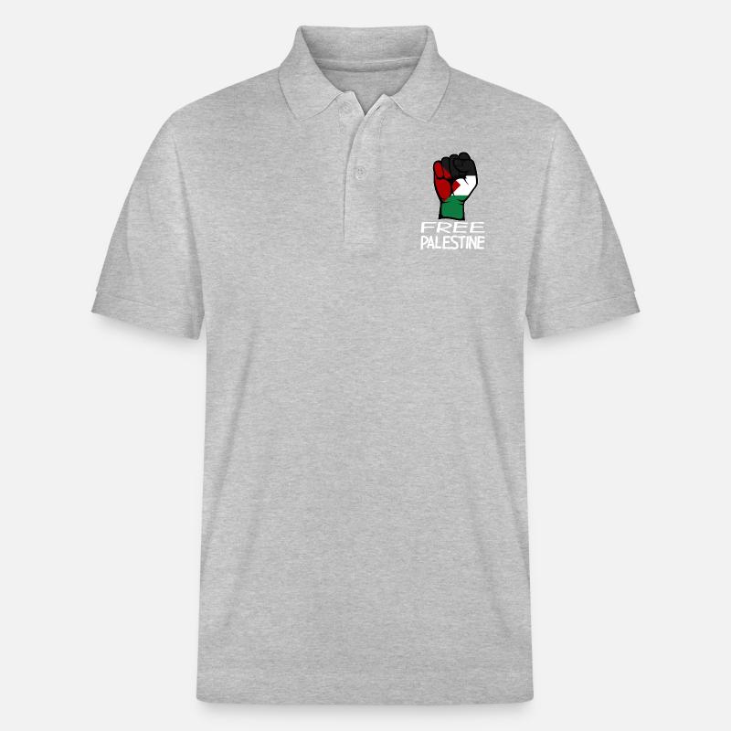 Drapeau de la Palestine libre - Polo PREPSTER bio Stanley/Stella Unisexe - gris chiné