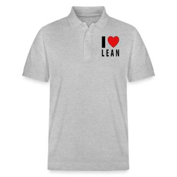 I heart LEAN - Stanley/Stella Unisex Bio-Poloshirt PREPSTER - Grau meliert - Vorne - Roxy (174cm) & Andy (188cm)