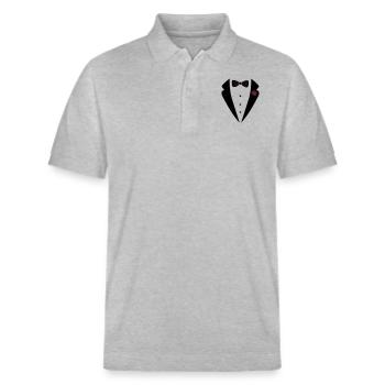 bow_tie_anzug_002 - Stanley/Stella Unisex Organic Polo Shirt PREPSTER - heather grey - Front - Roxy (174cm) & Andy (188cm)