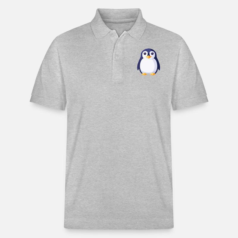 Pinguine schwarz weis - Stanley/Stella Unisex Bio-Poloshirt PREPSTER - Grau meliert