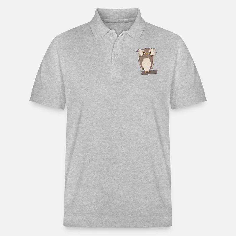 Eule Comic - Stanley/Stella Unisex Bio-Poloshirt PREPSTER - Grau meliert