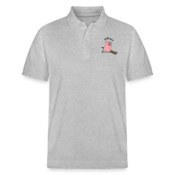 Pistensau skiing shirt - Stanley/Stella Unisex Organic Polo Shirt PREPSTER - heather grey - Front - Roxy (174cm) & Andy (188cm)