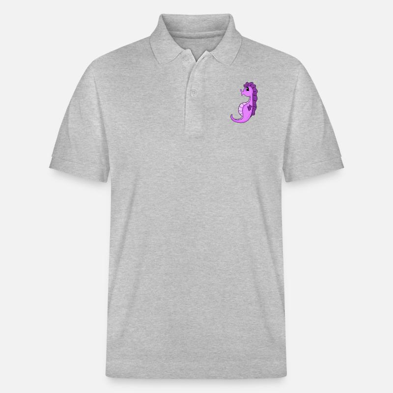 Seepferdchen Seepferd - Stanley/Stella Unisex Bio-Poloshirt PREPSTER - Grau meliert