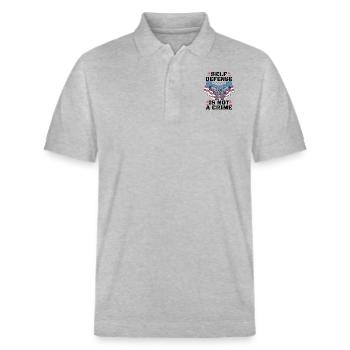 Gun Rights Gun Lover 2nd Change Gun Owners - Stanley/Stella Unisex Organic Polo Shirt PREPSTER - heather grey - Front - Roxy (174cm) & Andy (188cm)