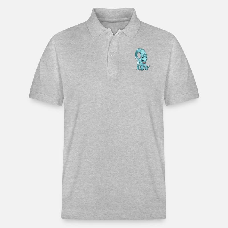 Brachiosaurus Dinosaurier Face to Face - Stanley/Stella Unisex Bio-Poloshirt PREPSTER - Grau meliert