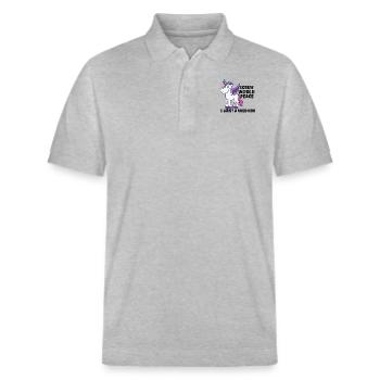 Horse Dressage Horseback-Riding Horse Girl Barn - Stanley/Stella Unisex Bio-Poloshirt PREPSTER - Grau meliert - Vorne - Roxy (174cm) & Andy (188cm)