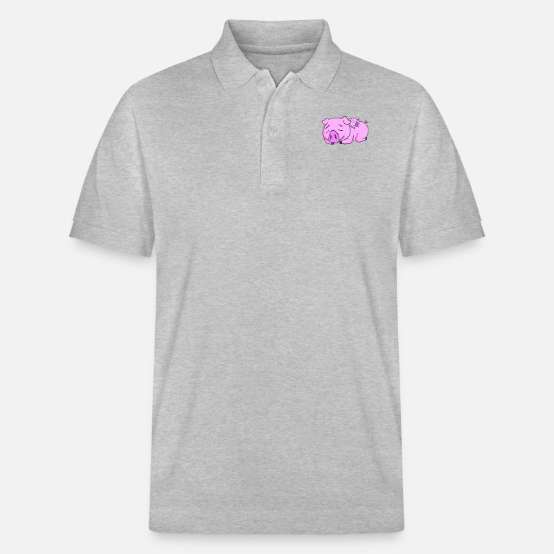 Cochon avec bébé cochon - Polo PREPSTER bio Stanley/Stella Unisexe - gris chiné