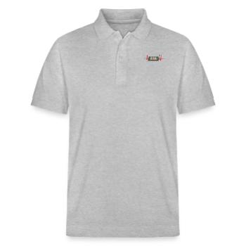 Poker Casino Joueur de Poker Jeu Roulette Cadeau - Polo PREPSTER bio Stanley/Stella Unisexe - gris chiné - Devant - Roxy (174cm) & Andy (188cm)
