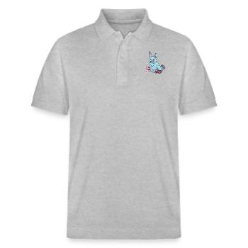 Lapin gothique Lapin gothique Gothique Pâques Emo Goth - Polo PREPSTER bio Stanley/Stella Unisexe - gris chiné - Devant - Roxy (174cm) & Andy (188cm)