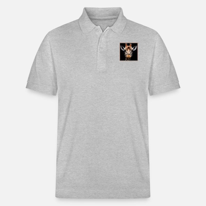 Giraffen realistic Giraffe - Stanley/Stella Unisex Bio-Poloshirt PREPSTER - Grau meliert
