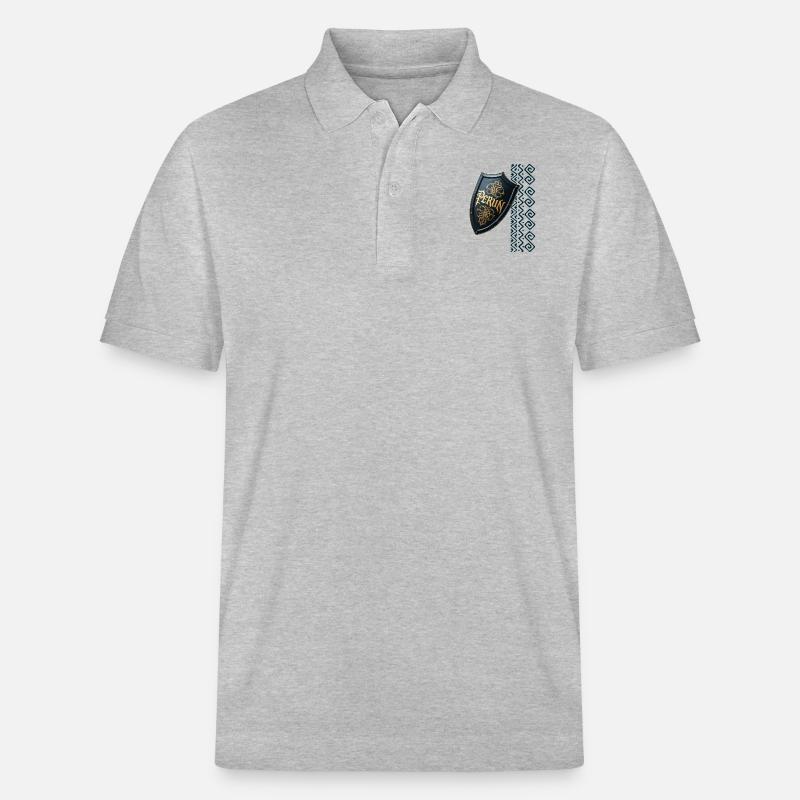 Perún - der Gott des Sturms - Stanley/Stella Unisex Bio-Poloshirt PREPSTER - Grau meliert