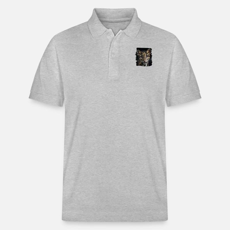 Clouded Leopard Nebelparder - Stanley/Stella Unisex Bio-Poloshirt PREPSTER - Grau meliert