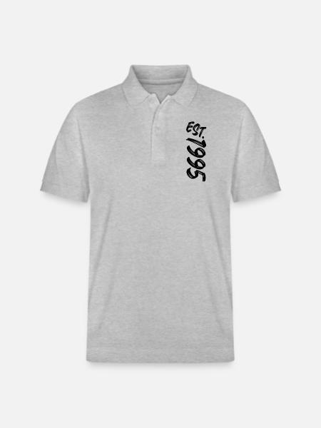 Est. 1995 - Rok założenia 1995 - Prezent urodzinowy - Ekologiczna koszulka polo typu unisex Stanley/Stella PREPSTER - szary melanż