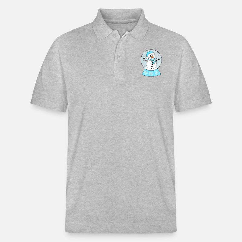 Schneekugel Schneemann - Stanley/Stella Unisex Bio-Poloshirt PREPSTER - Grau meliert