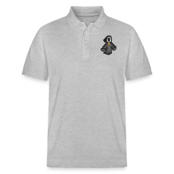 Death2 Pixel Art - Polo PREPSTER bio Stanley/Stella Unisexe - gris chiné - Devant - Roxy (174cm) & Andy (188cm)